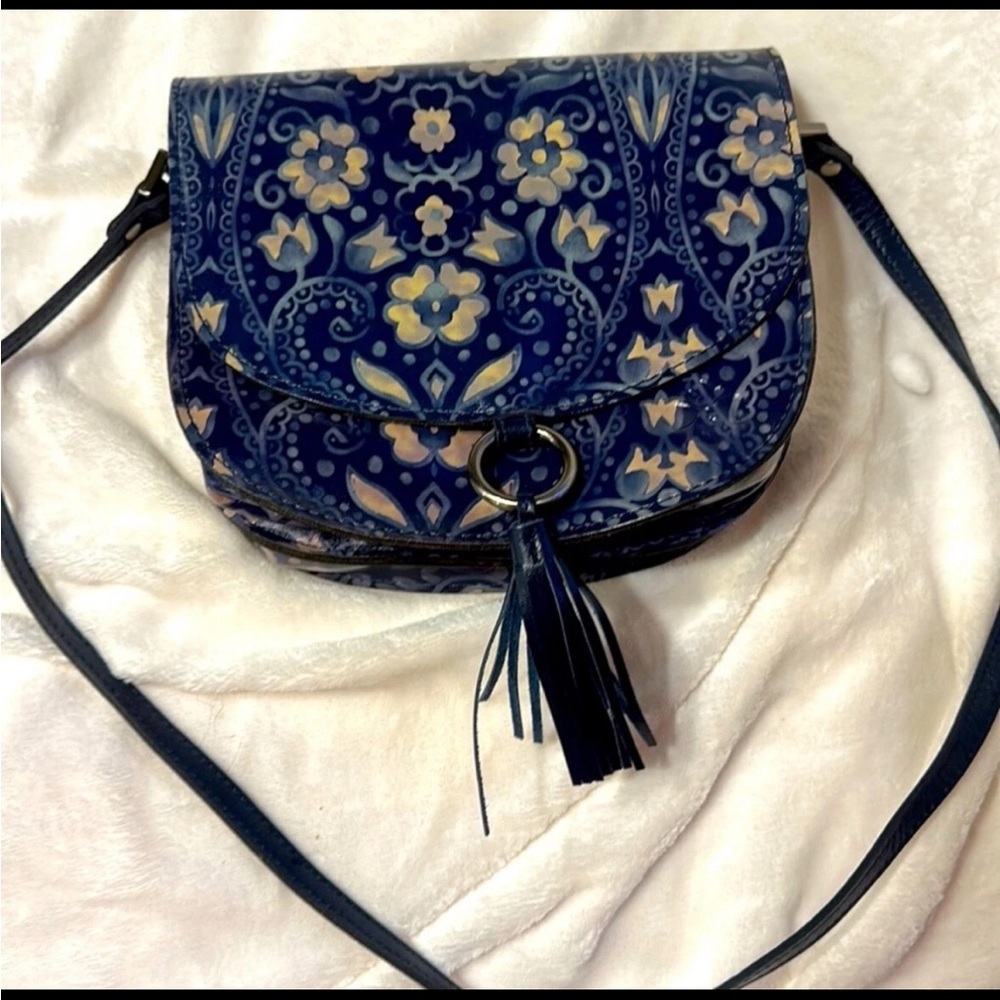 🩶🦋NWT Patricia Nash Brinlee Italian leather Crossbody in Folklore Blue🦋🩶